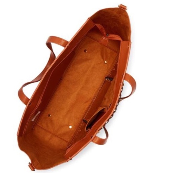 NWT Oversized Gold Studded Shoulder Tote Bag - Picture 3 of 3